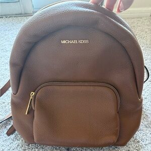 Michael Kors Tan Leather Backpack with Gold Accents